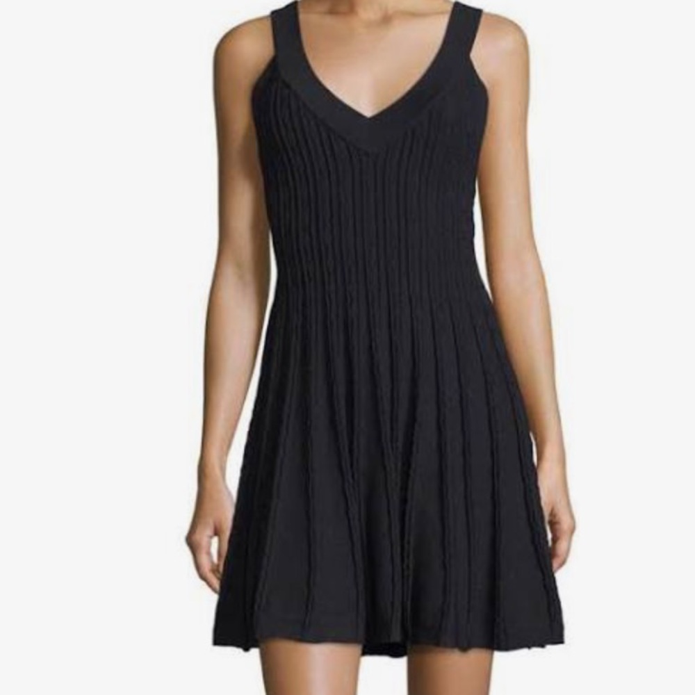 Milly Black Fit-and-Flare Mini Dress - Picture 3 of 7